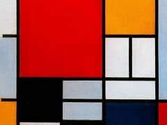 Composition with Large Red Plane Yellow Nlack Gray and Blue by Piet Mondrian