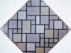 Lozenge Color Planes with Gray Lines by Piet Mondrian